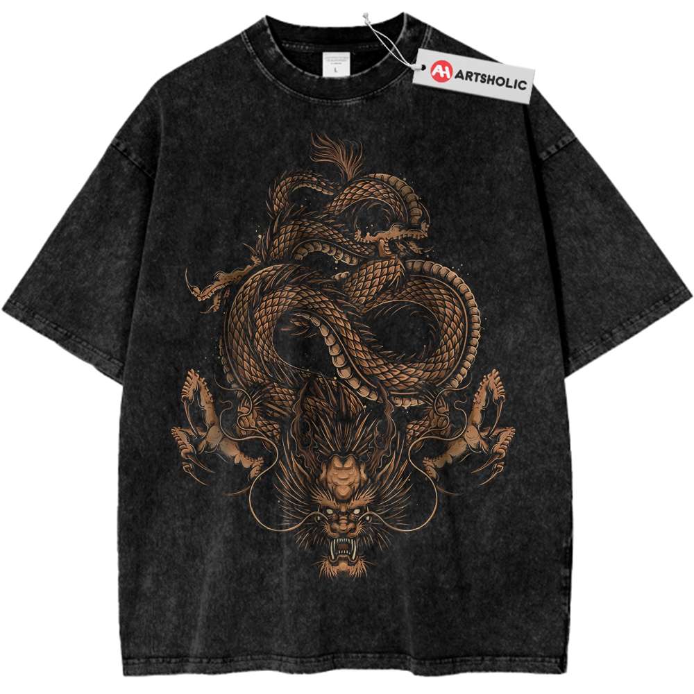 Asian Dragon Shirt, Mythology Shirt, Vintage Tee