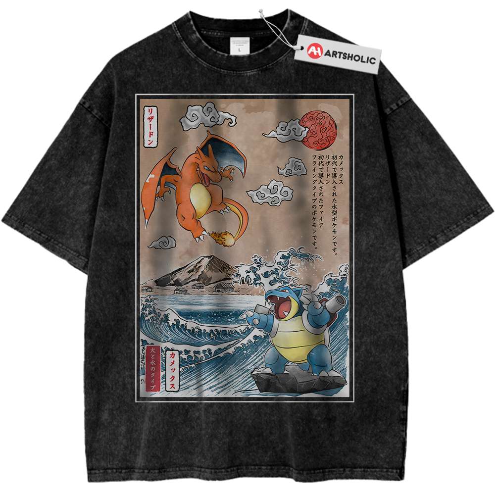 Charizard vs Blastoise Shirt, Pokemon Shirt, Anime Shirt, Vintage T-Shirt Charizard vs Blastoise Shirt, Pokemon Shirt, Anime Shirt, Vintage T-Shirt