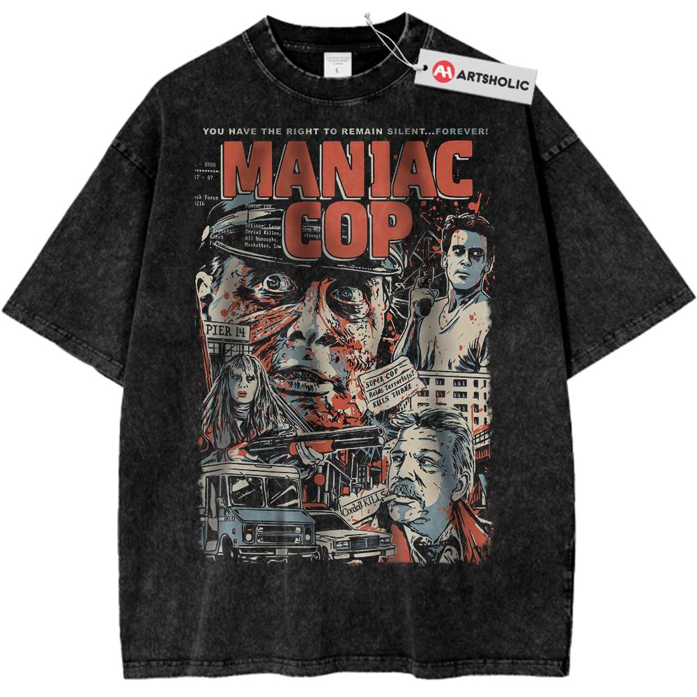 Maniac Cop Shirt, Halloween Shirt, Horror Movie Shirt, Vintage T-Shirt