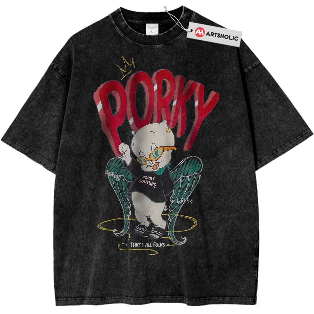 Porky Pig Shirt, Looney Tunes Shirt, Cartoon Shirt, Vintage T-Shirt