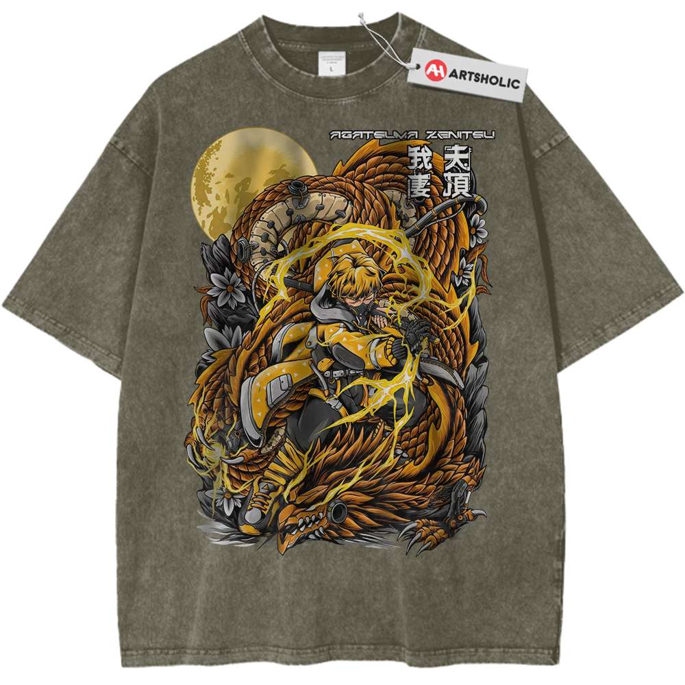 Zenitsu Agatsuma Shirt, Demon Slayer Shirt, Anime Shirt, Vintage T-Shirt